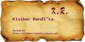 Kloiber Renáta névjegykártya