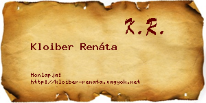 Kloiber Renáta névjegykártya